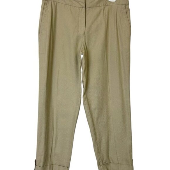 Eileen Fisher beige tan cotton capris casual pants size M - Picture 1 of 11